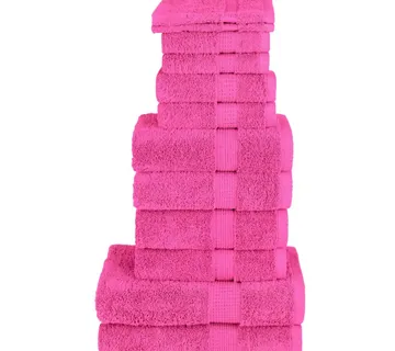 vidaXL 12-dijelni vrhunski set ručnika SOLUND ružičasti 600 gsm - Venlo