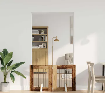 vidaXL Preklopna vrata za pse s postoljem 2 kom. Staro drvo 120,5 cm - Venlo