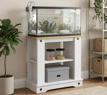 vidaXL Stalak za akvarij CORONA Bijela i smeđa 60 x 30 x 60 cm 150 kg - Venlo