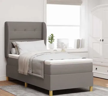 vidaXL Krevet s opruga kutije Sivo-smeđa 200 x 90 cm tkanina - Venlo