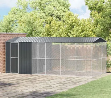 vidaXL Kavez za ptice Antracit 645 x 310 x 247 cm Cinkani čelik - Venlo