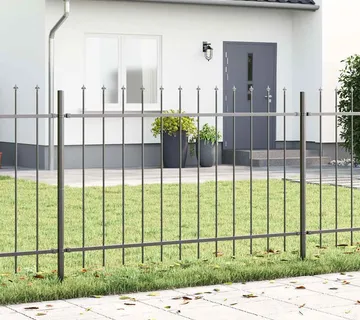 vidaXL Vrtna Ograda WOERDEN 8 kom. 13,6 x 0,8 m Čelik s prahom Siva - Venlo