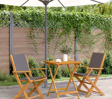 vidaXL 3-dijelni bistro set od tkanine i masivnog drva antracit - Venlo
