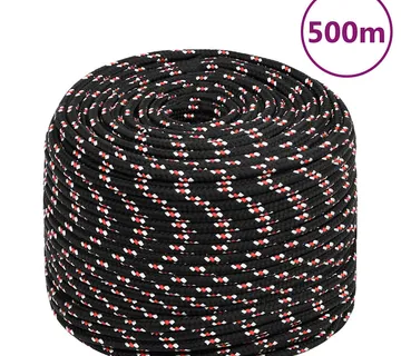 vidaXL Brodski konop crni 10 mm 500 m od polipropilena - Venlo