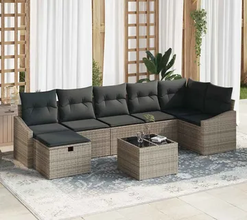 vidaXL Set sofe 8 kom. Siva poliratan - Venlo