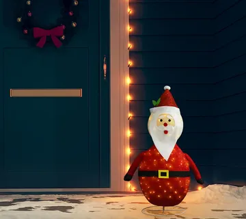 vidaXL Ukrasna božićna figura Djeda Mraza LED luksuzna tkanina 90 cm - Venlo