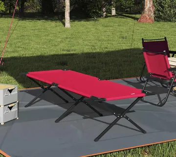 vidaXL Sklopivi kamperski krevet Crvena 210 x 80 x 46 cm - Venlo