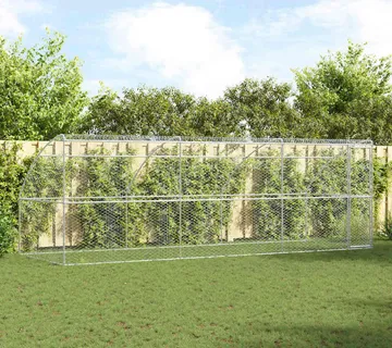 vidaXL Kućica za pse 3 kom. Srebrna 6 x 2 x 2 m Pocinčani čelik - Venlo