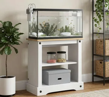vidaXL Stalak za akvarij CORONA Bijela i smeđa 60,5 x 30 x 60 cm - Venlo