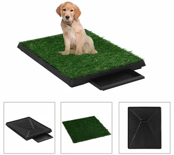 vidaXL Toalet za ljubimce s pladnjem i travom zeleni 63 x 50 x 7 cm - Venlo