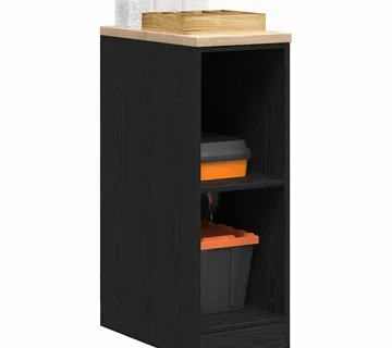 vidaXL Garažni ormar za odlaganje crni 30x51x85 cm masivne borovine - Venlo