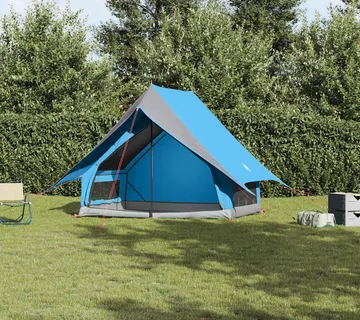 vidaXL Obiteljski šator s krovom Plava i siva 220 x 220 x 184 cm - Venlo