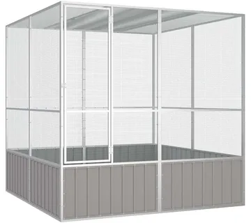 vidaXL Kavez za ptice sivi 213,5x217,5x211,5 cm od pocinčanog čelika - Venlo