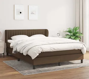 vidaXL Krevet s oprugama i madracem tamnosmeđi 140x200 cm tkanina - Venlo