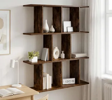 vidaXL Polica na zidu Dimljeni hrast 80 x 20 x 96 cm Konstruirano drvo - Venlo
