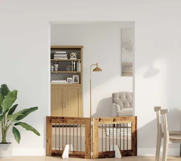 vidaXL Preklopna vrata za pse s postoljem 2 kom. Staro drvo 160,5 cm - Venlo