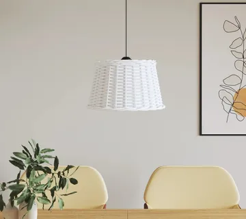 vidaXL Sjenilo za stropnu svjetiljku bijelo Ø45x28 cm od pruća - Venlo