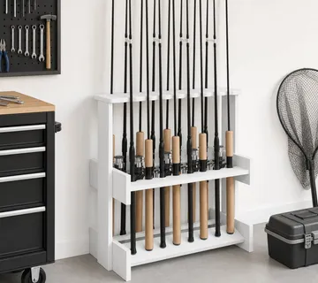 vidaXL Držač za štapove za pecanje Konstruirano drvo 60 x 35 x 60 cm - Venlo
