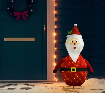vidaXL Ukrasna božićna figura Djeda Mraza LED luksuzna tkanina 120 cm - Venlo