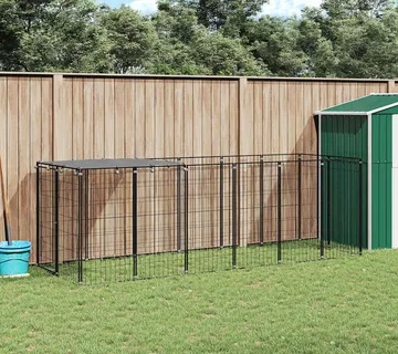 vidaXL Kavez za pse crni 330 x 110 x 110 cm čelični - Venlo