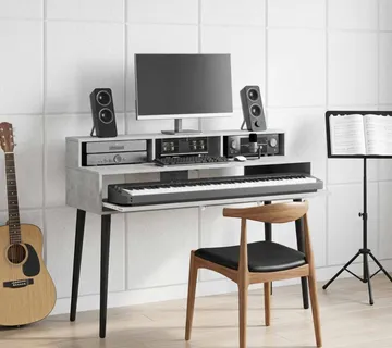 vidaXL Studio radni stol Betonska siva 152 x 42,5 x 36 cm - Venlo