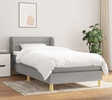 vidaXL Krevet s oprugama i madracem svjetlosivi 100x200 cm od tkanine - Venlo