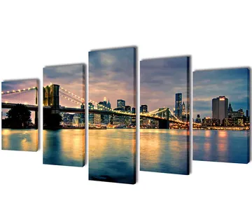 vidaXL Zidne Slike na Platnu Set s Printom Brooklyn 200 x 100 cm - Venlo