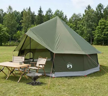 vidaXL Tipi šator 8-osobni Maslinasto zelena Poliester i čelik - Venlo