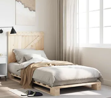 vidaXL Okvir kreveta s uzglavljem 90 x 200 cm od masivne borovine - Venlo