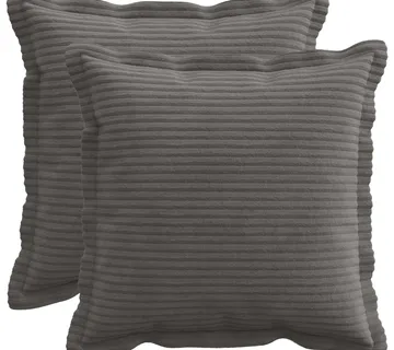 vidaXL Presvlaka za jastuk 2 kom. HOUTEN Tamnosiva 50 x 50 cm Kord - Venlo