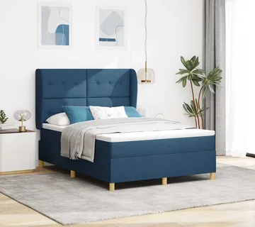 vidaXL Krevet s opruga kutije s uzglavljem Plava 200 x 140 cm tkanina - Venlo
