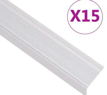 vidaXL Rubnjaci za stepenice L-oblik 15 kom aluminijski 90 cm srebrni - Venlo