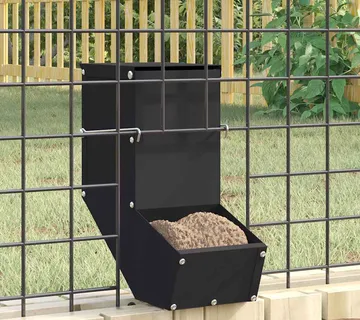 vidaXL Hranilica za zečeve Crna 12,5 x 26 x 28,5 cm 1 kg - Venlo