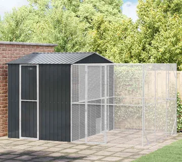 vidaXL Kavez za ptice Antracit 425 x 304 x 247 cm Cinkani čelik - Venlo