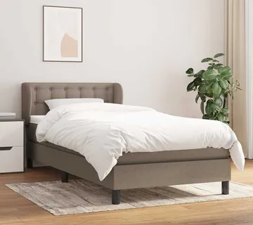 vidaXL Krevet s oprugama i madracem smeđesivi 100 x 200 cm od tkanine - Venlo