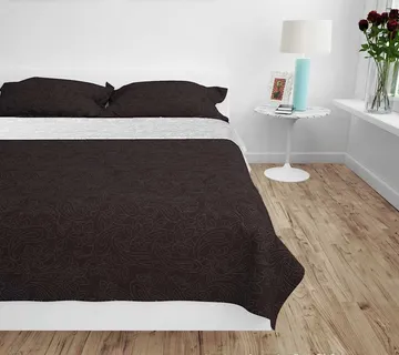 vidaXL Dvostrani prošiveni prekrivač 230x260 cm krem smeđi - Venlo