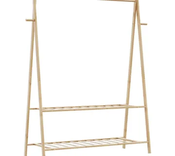 vidaXL Stalak za odjeću s policama 132x45,5x150,5 cm od bambusa - Venlo