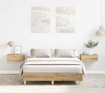 vidaXL Okvir kreveta bez madraca smeđi hrast 140x190 cm izrađeno drvo - Venlo