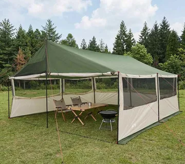 vidaXL Obiteljski šator Zelena 600 x 400 x 268 cm Poliester i čelik - Venlo