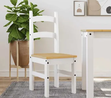 vidaXL Blagovaonske stolice 2 kom bijeli 40x46x99 cm masivne borovine - Venlo
