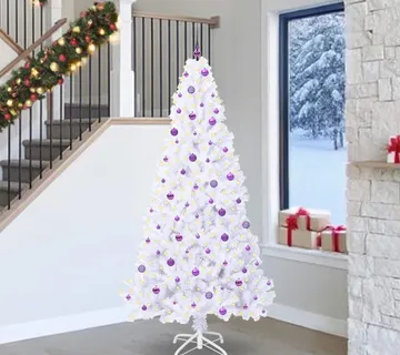 vidaXL Umjetno božićno drvce s stalakom Bijelo 240 cm PVC i čelik - Venlo