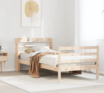 vidaXL Okvir kreveta s uzglavljem 90 x 200 cm od masivne borovine - Venlo