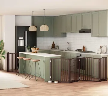 vidaXL Vrata za pse s vratašcima 8 panela sklopiva 640 cm drvo topole - Venlo