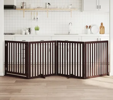 vidaXL Vrata za pse s vratašcima 4 panela sklopiva 320 cm drvo topole - Venlo