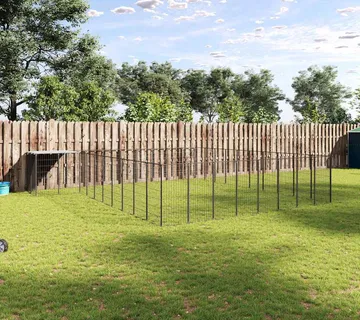 vidaXL Kavez za pse crni 25,41 m² čelični - Venlo