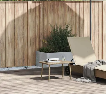 vidaXL Vrtni stolić za kavu pravokutni bež 60x40x37 cm poliratan - Venlo