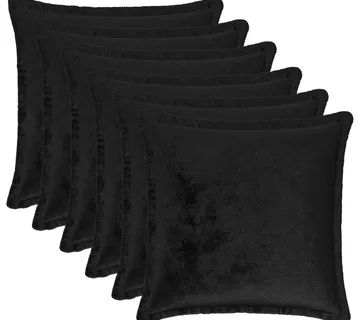 vidaXL Presvlaka za jastuk 6 pcs HOUTEN Crna 40 x 40 cm Flanel - Venlo