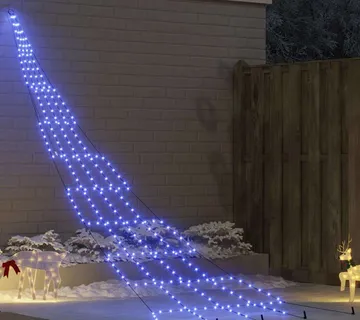 vidaXL LED Božićno drvce s zemljanim klinovima Plava 511 cm Metal - Venlo