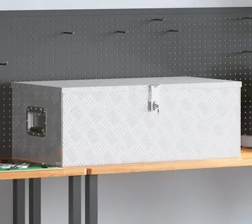 vidaXL Kutija za pohranu srebrna 90 x 47 x 33,5 cm aluminijska - Venlo