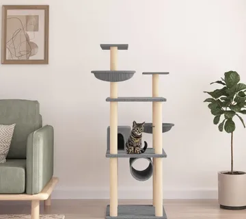 vidaXL Penjalica za mačke sa stupovima za grebanje svjetlosiva 141 cm - Venlo